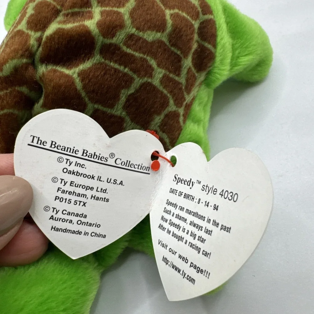 TY Beanie Baby‎ Speedy Turtle Plush Toy Style 4030 1993-1994 with errors